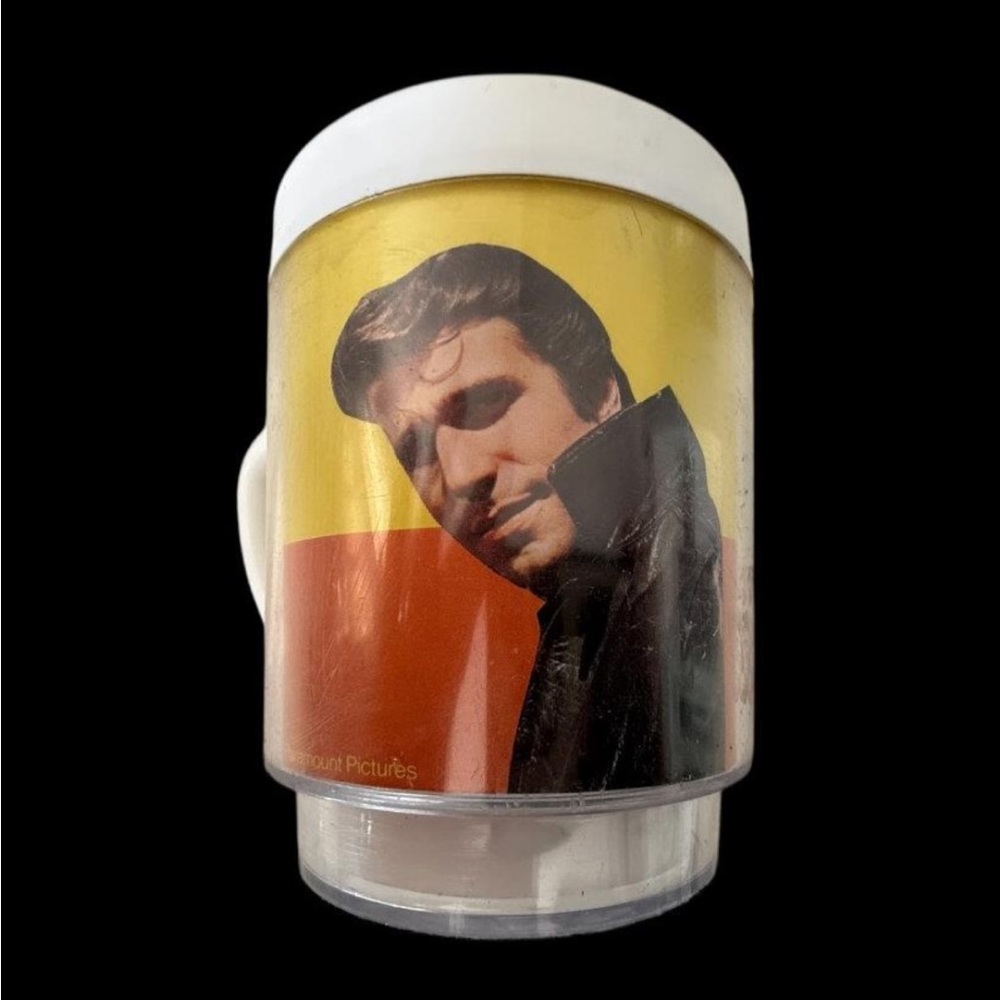 Vintage 1976 Happy Days "The Fonz" Thermal Mug — Henry Winkler — Dawn Plastics U - Picture 3 of 4